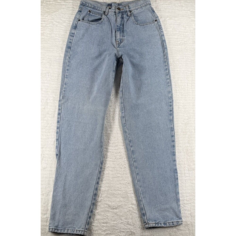 Vintage 80s 90s New York Line High Waisted Mom Jeans Light Wash Tapered Size 10